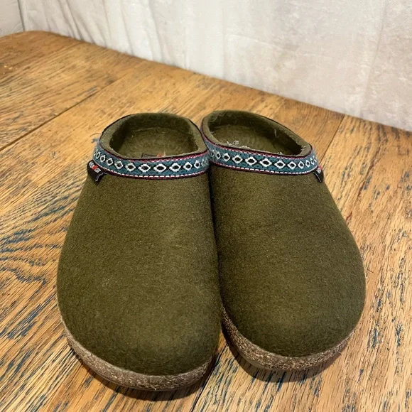 HAFLINGER Green Wool Clogs – Size 37 - Picture 4 of 11